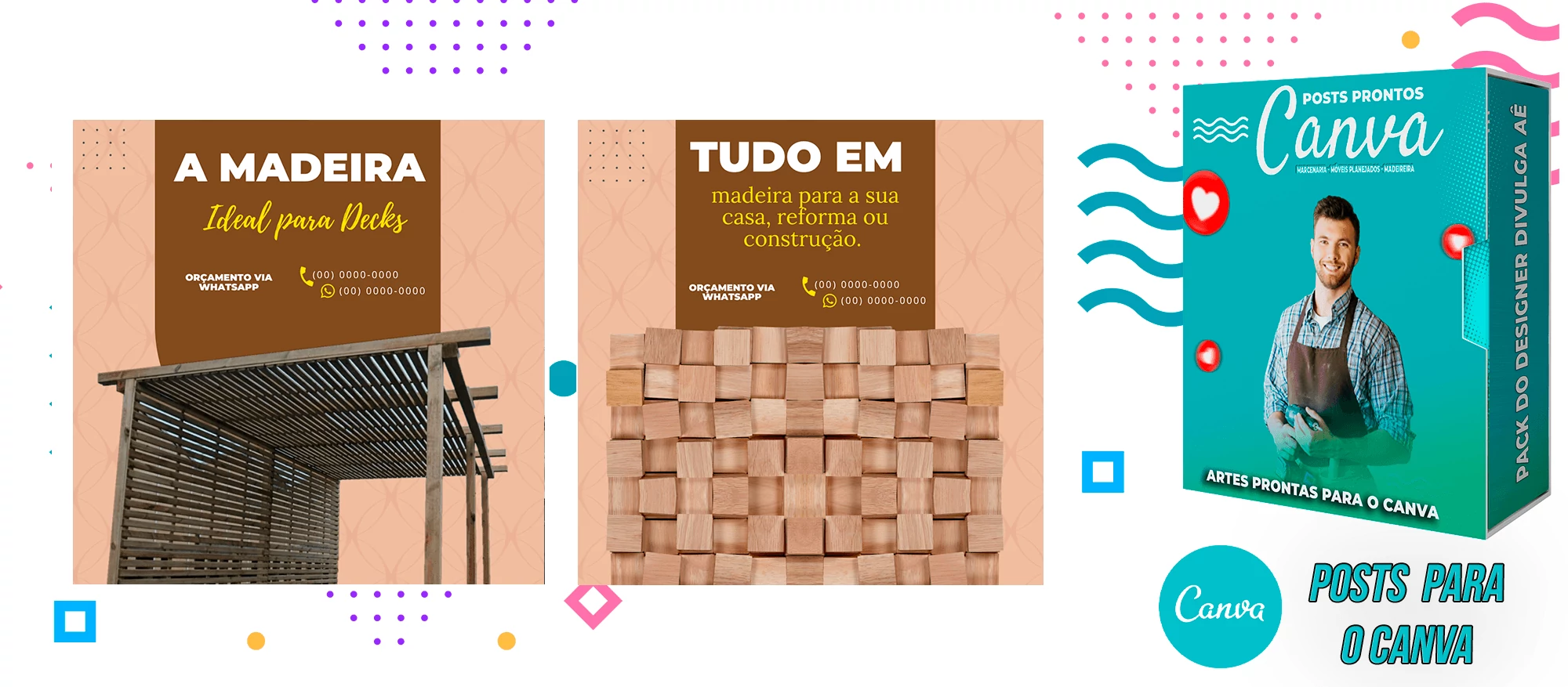 Pack de Posts Prontos para o Canva - Móveis Planejados e Marcenaria - Madereira + Legendas Prontas - Imagem 24