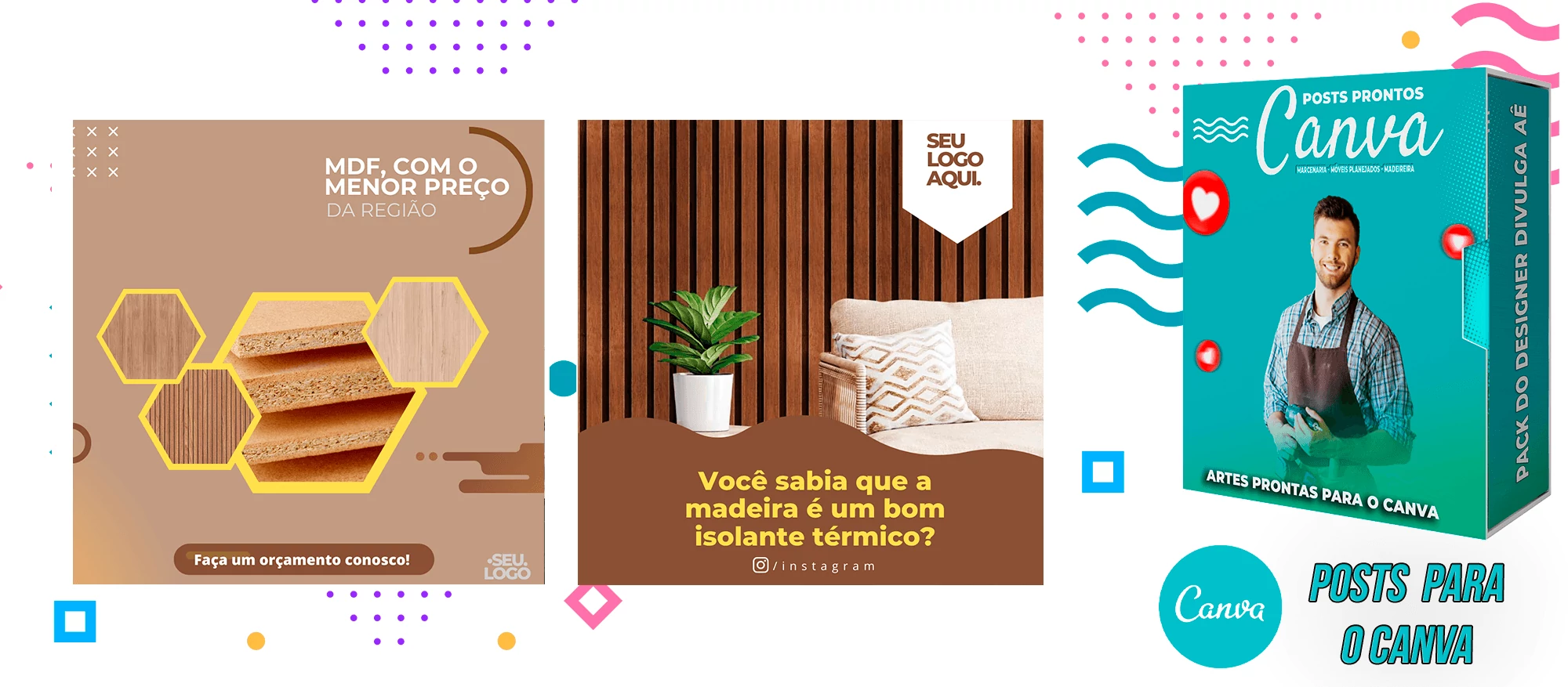 Pack de Posts Prontos para o Canva - Móveis Planejados e Marcenaria - Madereira + Legendas Prontas - Imagem 10