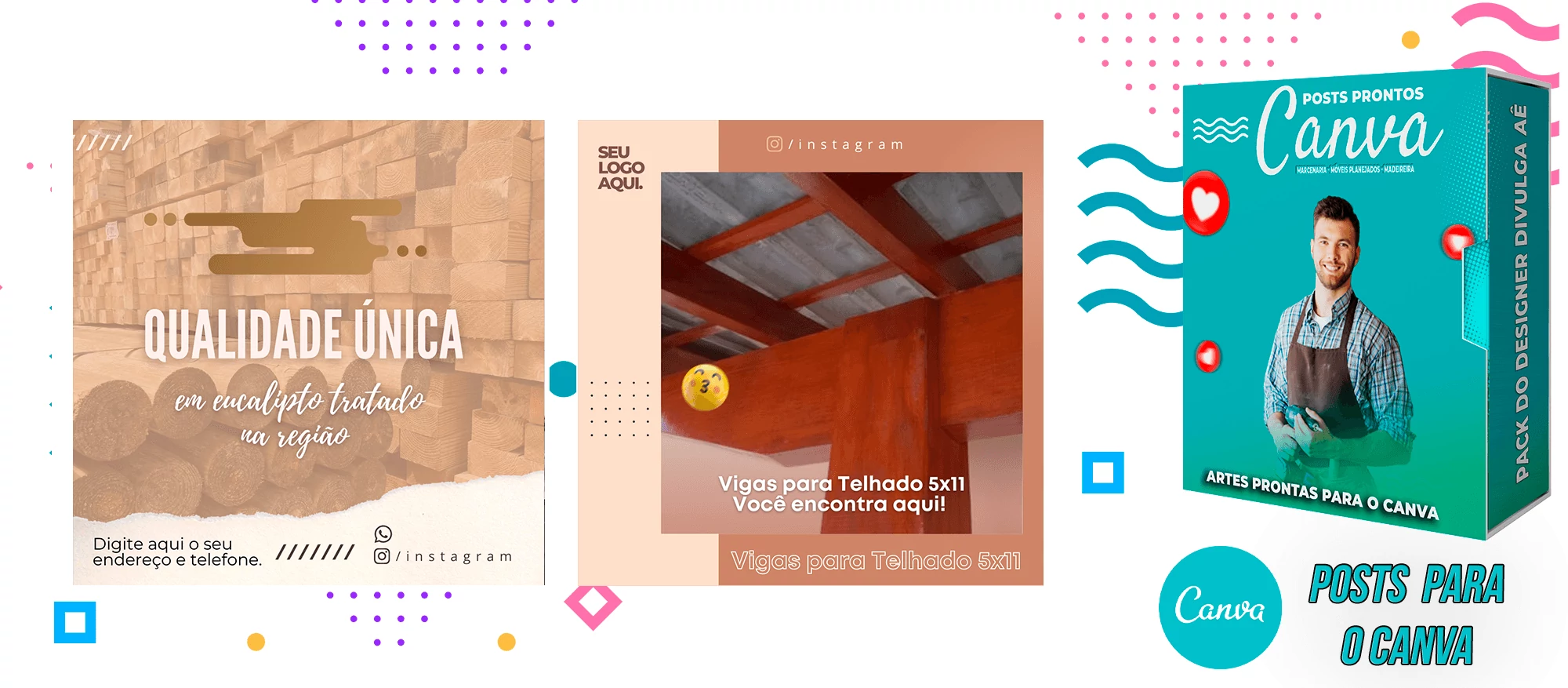 Pack de Posts Prontos para o Canva - Móveis Planejados e Marcenaria - Madereira + Legendas Prontas - Imagem 38