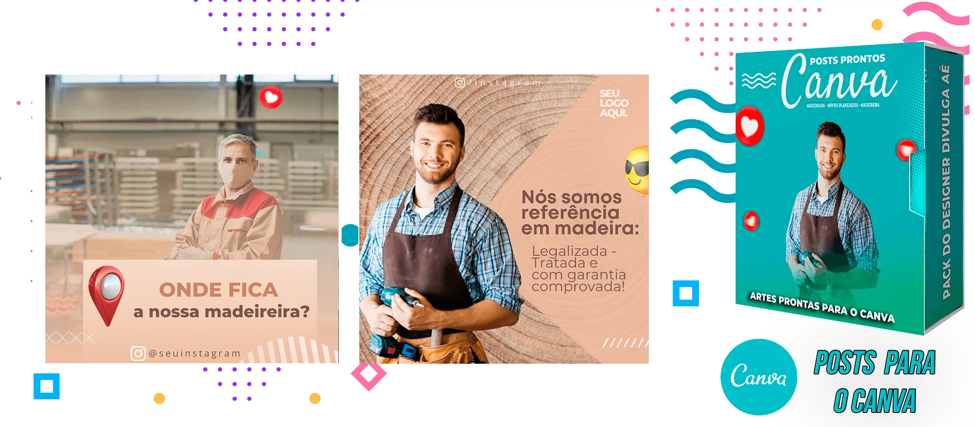 Pack de Posts Prontos para o Canva - Móveis Planejados e Marcenaria - Madereira + Legendas Prontas - Imagem 11