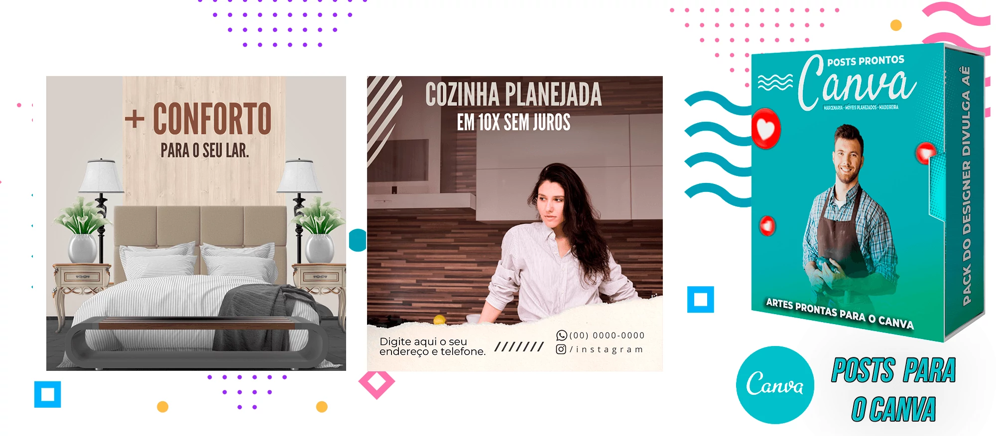 Pack de Posts Prontos para o Canva - Móveis Planejados e Marcenaria - Madereira + Legendas Prontas - Imagem 8