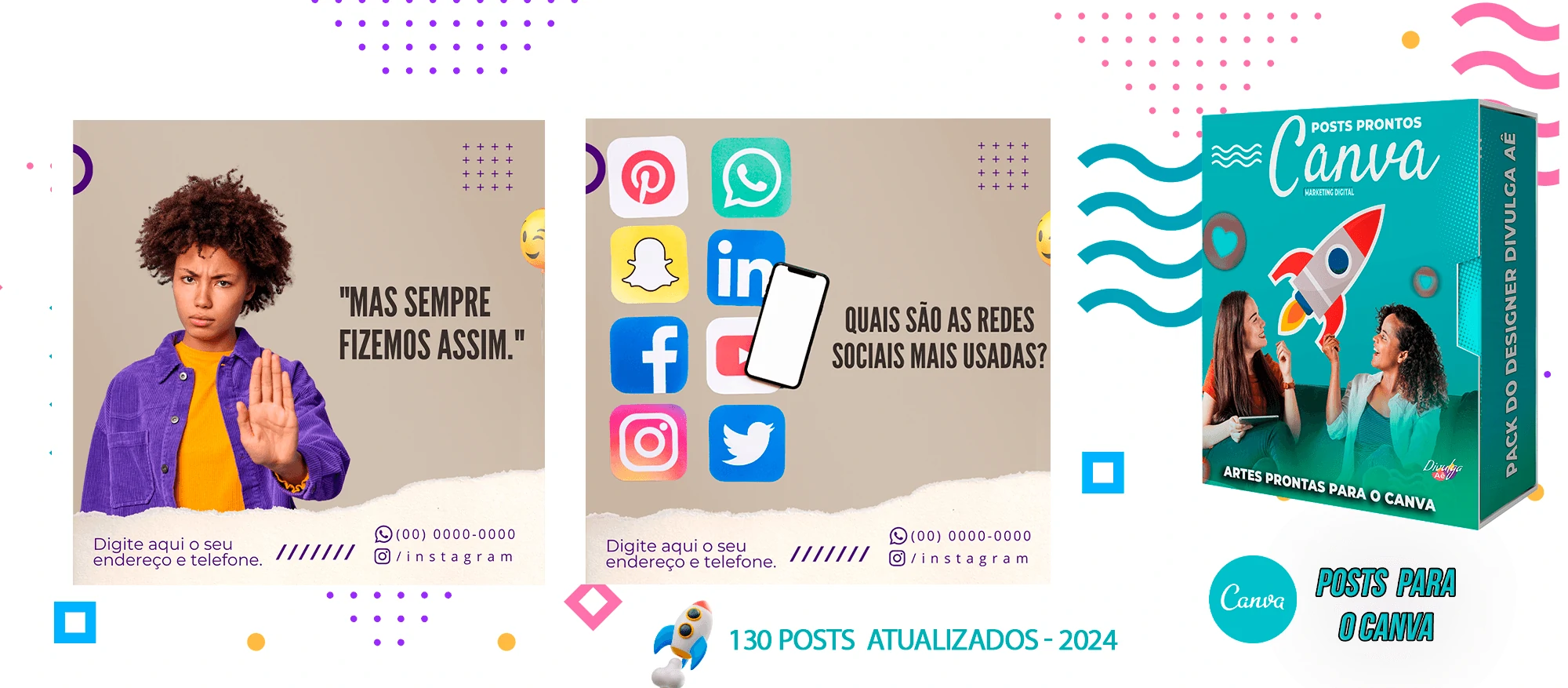 Pack de Posts Prontos para o Canva - Agência de Marketing Digital + Mega Pack Canva - Imagem 25