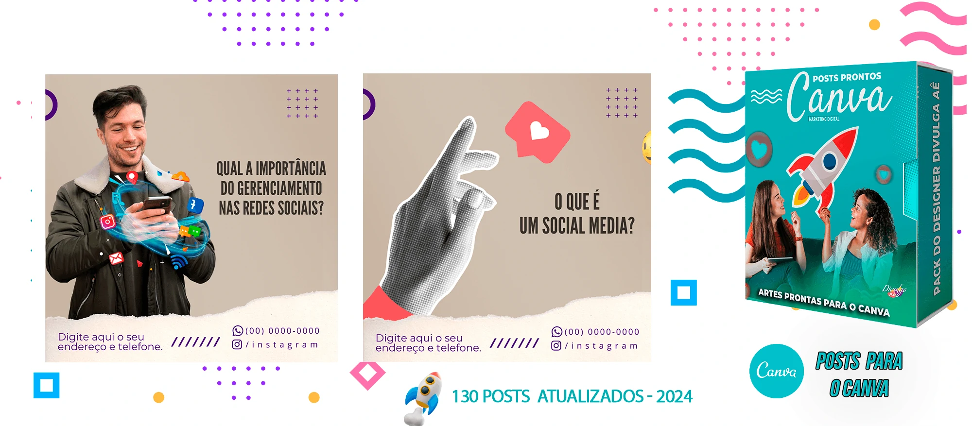 Pack de Posts Prontos para o Canva - Agência de Marketing Digital + Mega Pack Canva - Imagem 26
