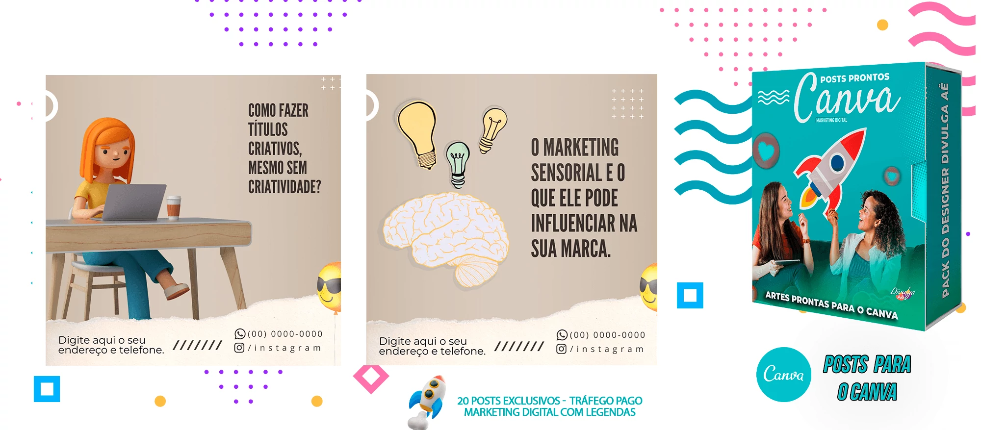 Pack de Posts Prontos para o Canva - Agência de Marketing Digital + Mega Pack Canva - Imagem 11