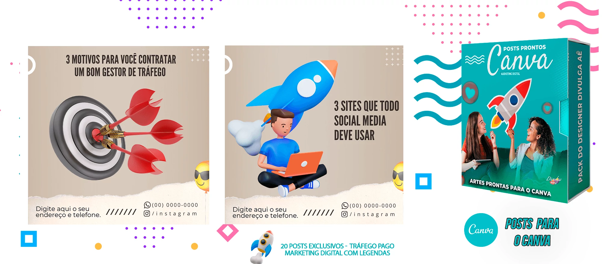 Pack de Posts Prontos para o Canva - Agência de Marketing Digital + Mega Pack Canva - Imagem 13