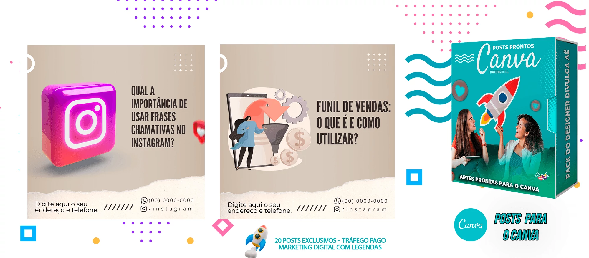 Pack de Posts Prontos para o Canva - Agência de Marketing Digital + Mega Pack Canva - Imagem 7