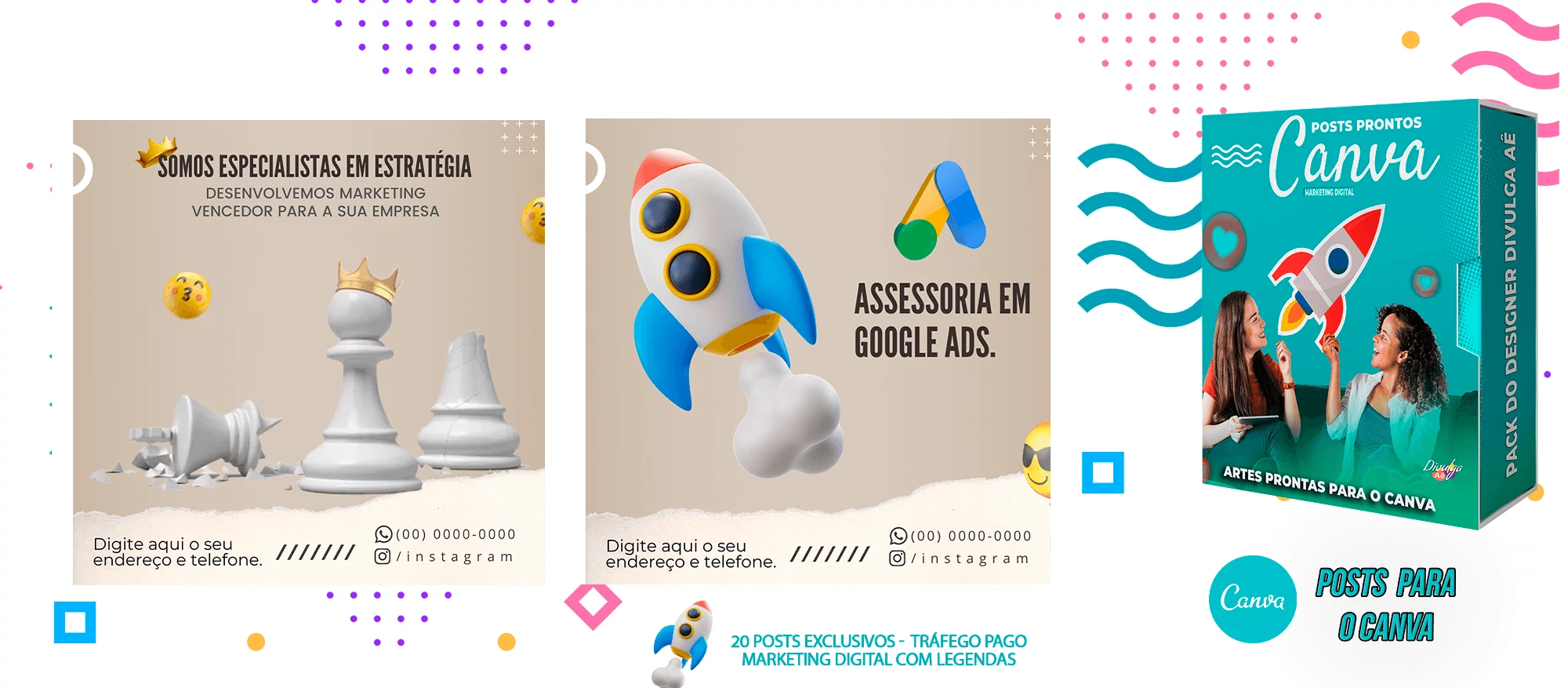 Pack de Posts Prontos para o Canva - Agência de Marketing Digital + Mega Pack Canva - Imagem 19