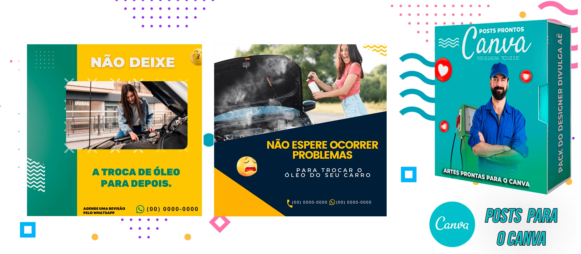 Mega Pack de Posts Prontos - Posto de Combustível - Troca de óleo + Legendas para o Canva - Imagem 17