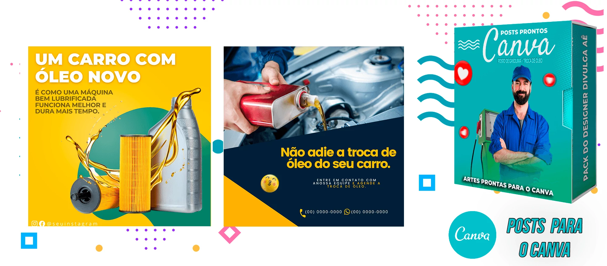 Mega Pack de Posts Prontos - Posto de Combustível - Troca de óleo + Legendas para o Canva - Imagem 25