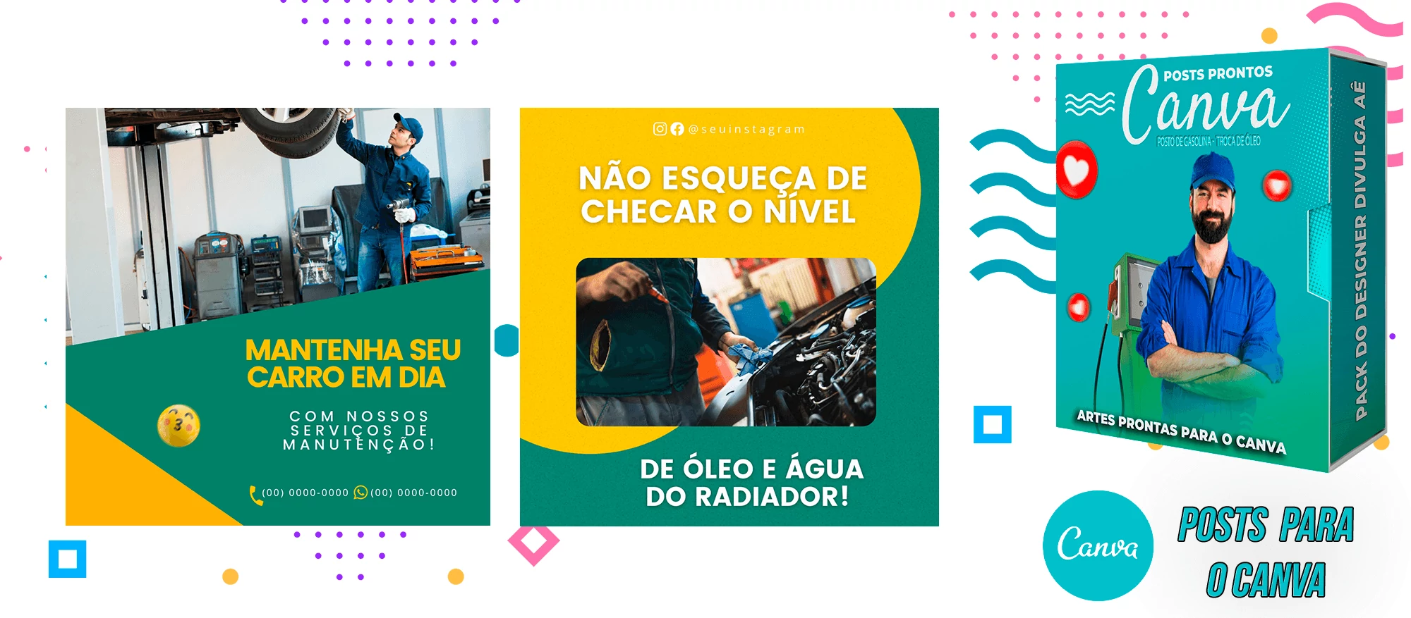 Mega Pack de Posts Prontos - Posto de Combustível - Troca de óleo + Legendas para o Canva - Imagem 16