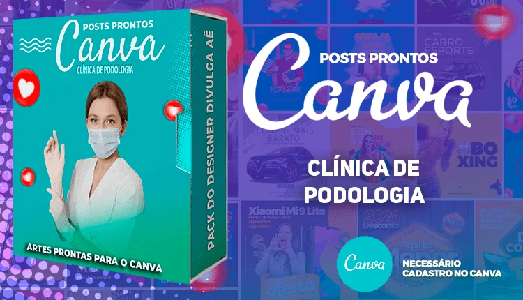 Pack de Posts Prontos com legendas para Clínica de Podologia -  Podólogo no Canva