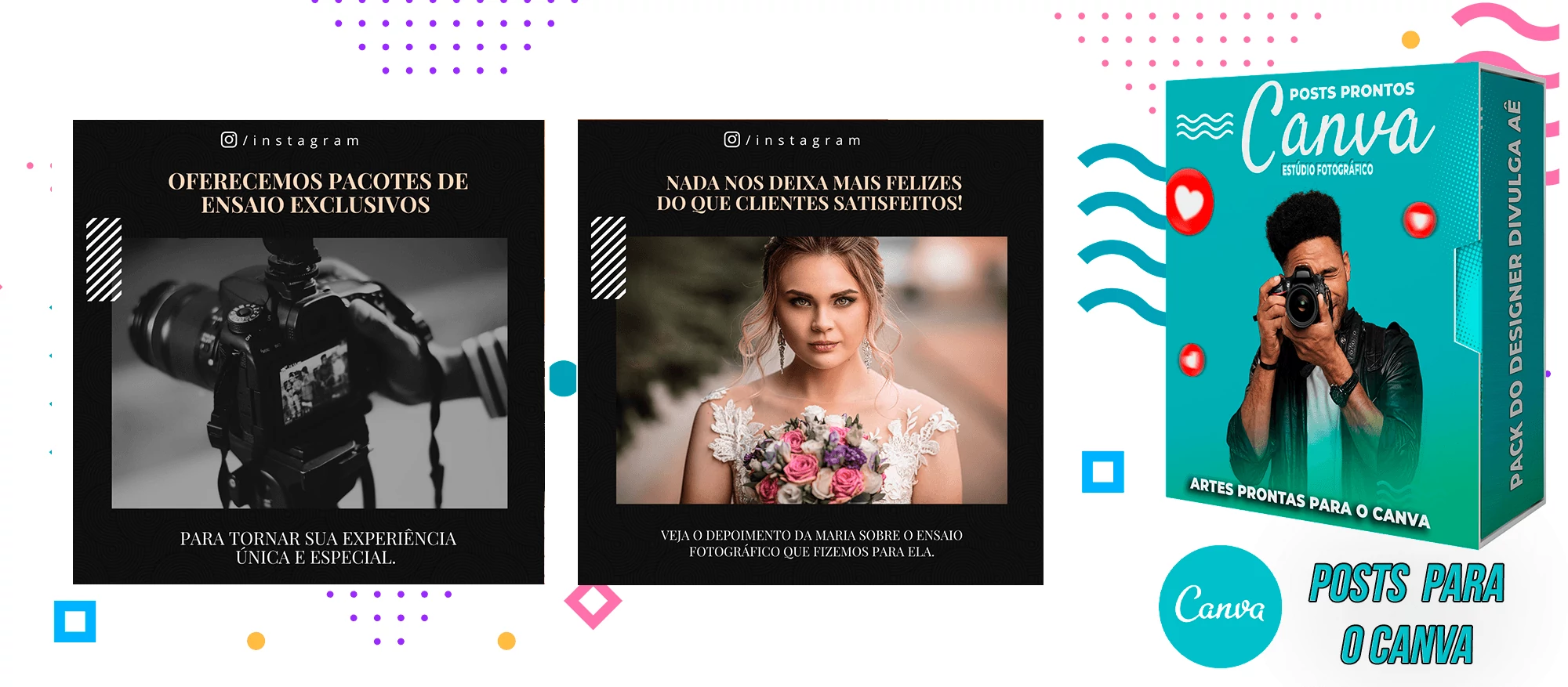 Pack de Posts Prontos para o Canva com legendas - Estúdio de Fotografia - Fotografo - Imagem 8