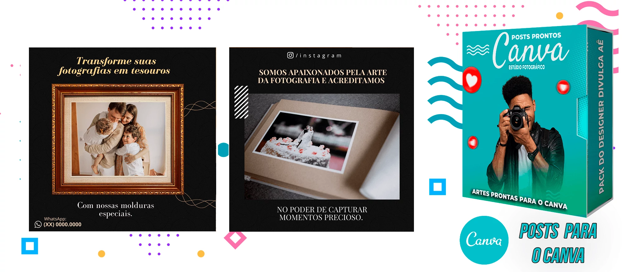Pack de Posts Prontos para o Canva com legendas - Estúdio de Fotografia - Fotografo - Imagem 15
