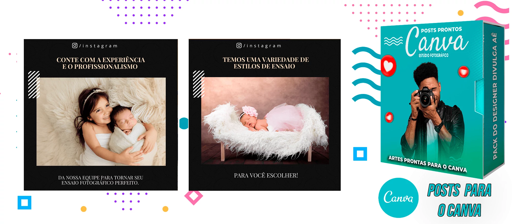 Pack de Posts Prontos para o Canva com legendas - Estúdio de Fotografia - Fotografo - Imagem 4