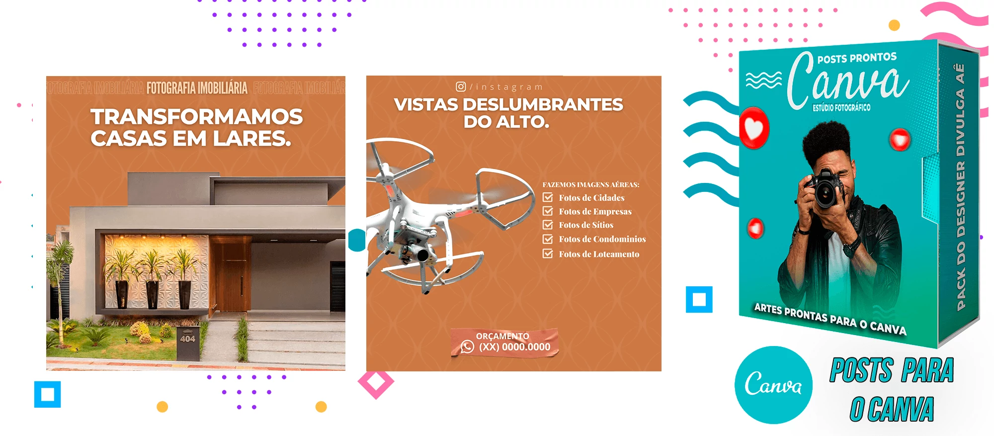 Pack de Posts Prontos para o Canva com legendas - Estúdio de Fotografia - Fotografo - Imagem 11