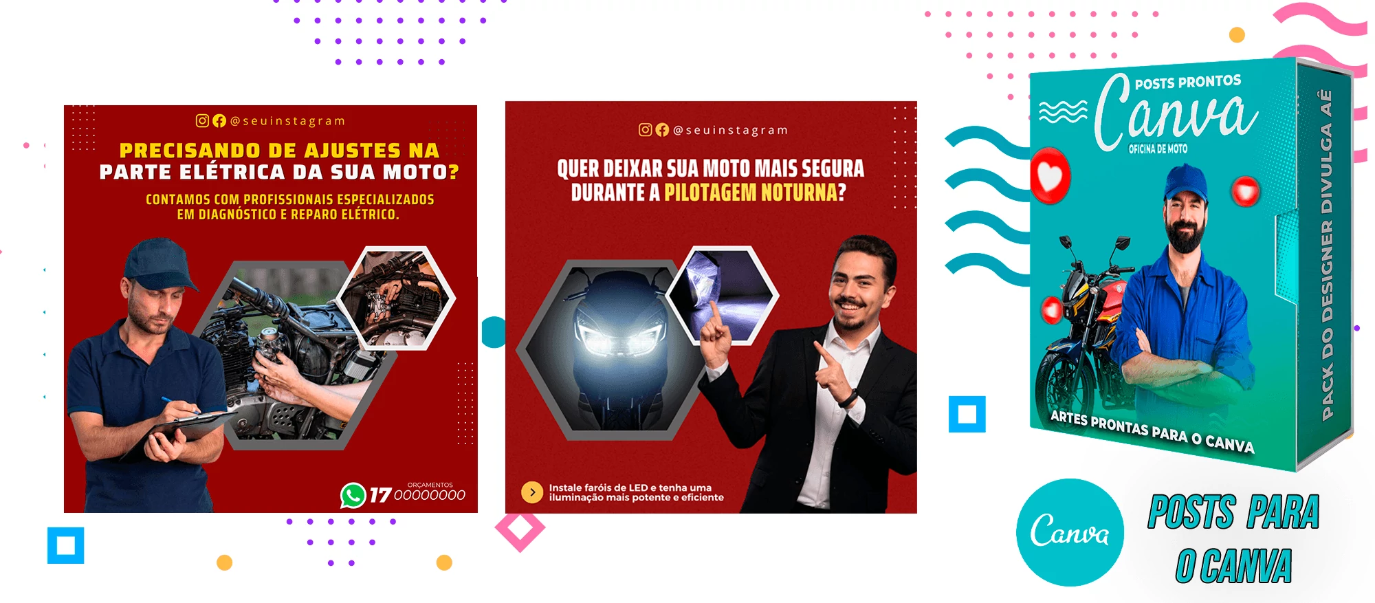 Pack de Posts Prontos - Oficina Mecânica de Moto + Legendas para o Canva - Imagem 13
