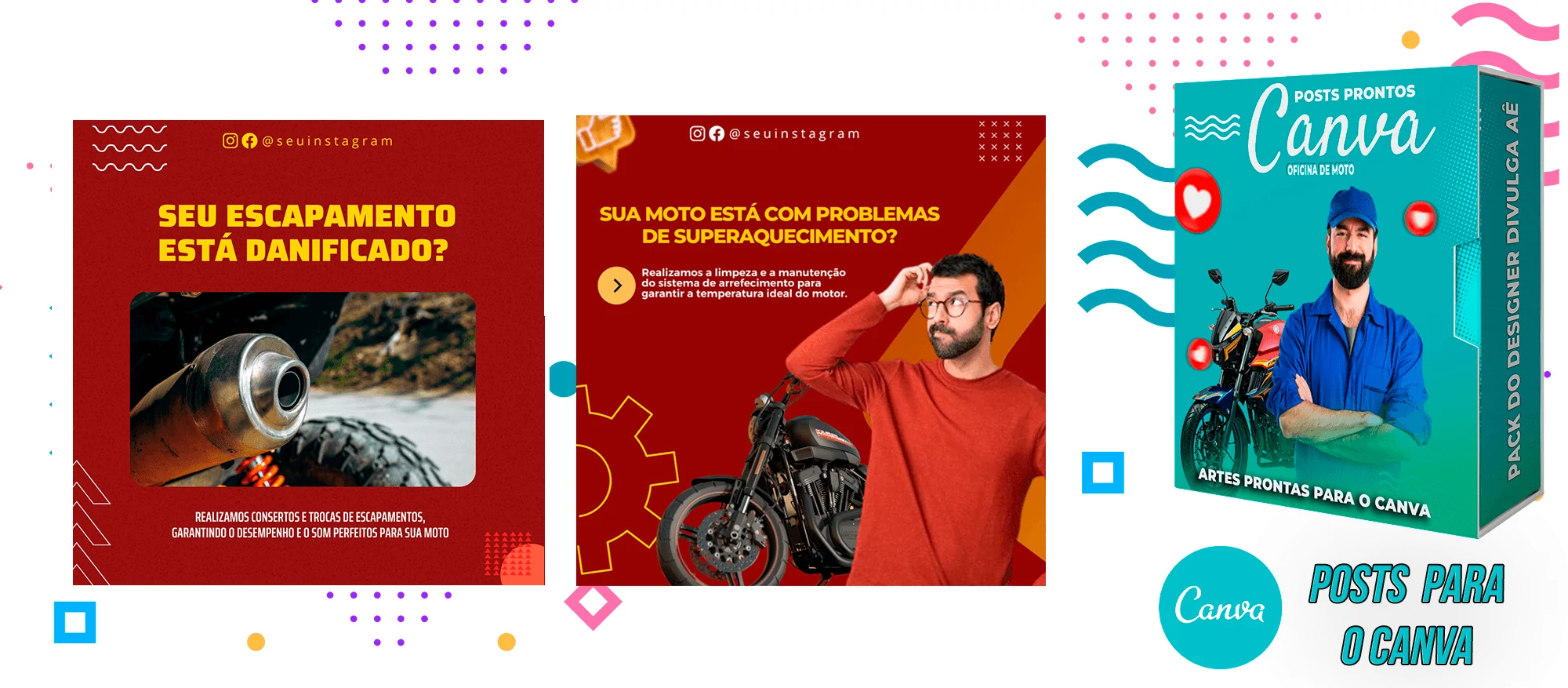 Pack de Posts Prontos - Oficina Mecânica de Moto + Legendas para o Canva - Imagem 11
