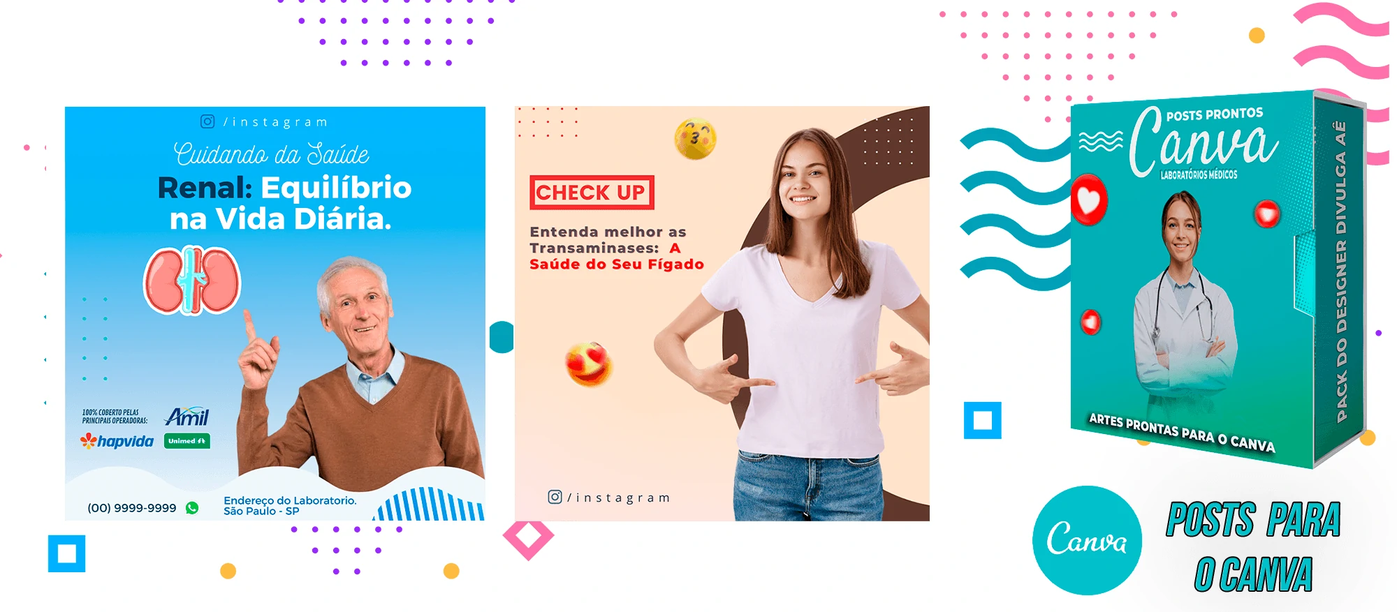 Pack de Posts Prontos para o Canva - Laboratórios Médicos - Laboratório de Análises Clínicas + Legendas - Imagem 31