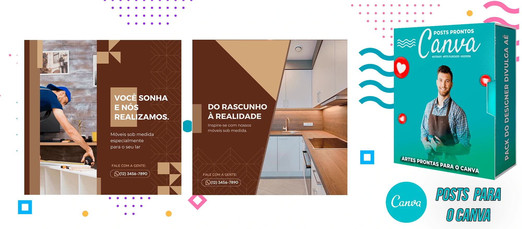 Pack de Posts Prontos para o Canva - Móveis Planejados e Marcenaria - Madereira + Legendas Prontas - Imagem 15