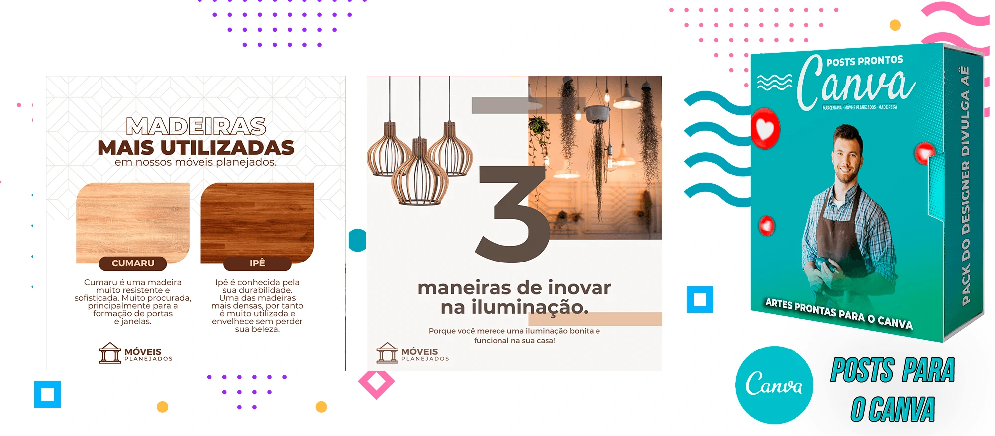 Pack de Posts Prontos para o Canva - Móveis Planejados e Marcenaria - Madereira + Legendas Prontas - Imagem 12