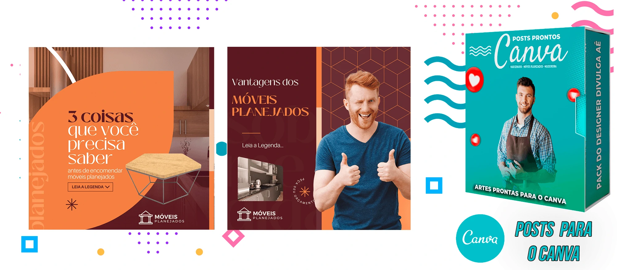 Pack de Posts Prontos para o Canva - Móveis Planejados e Marcenaria - Madereira + Legendas Prontas - Imagem 6