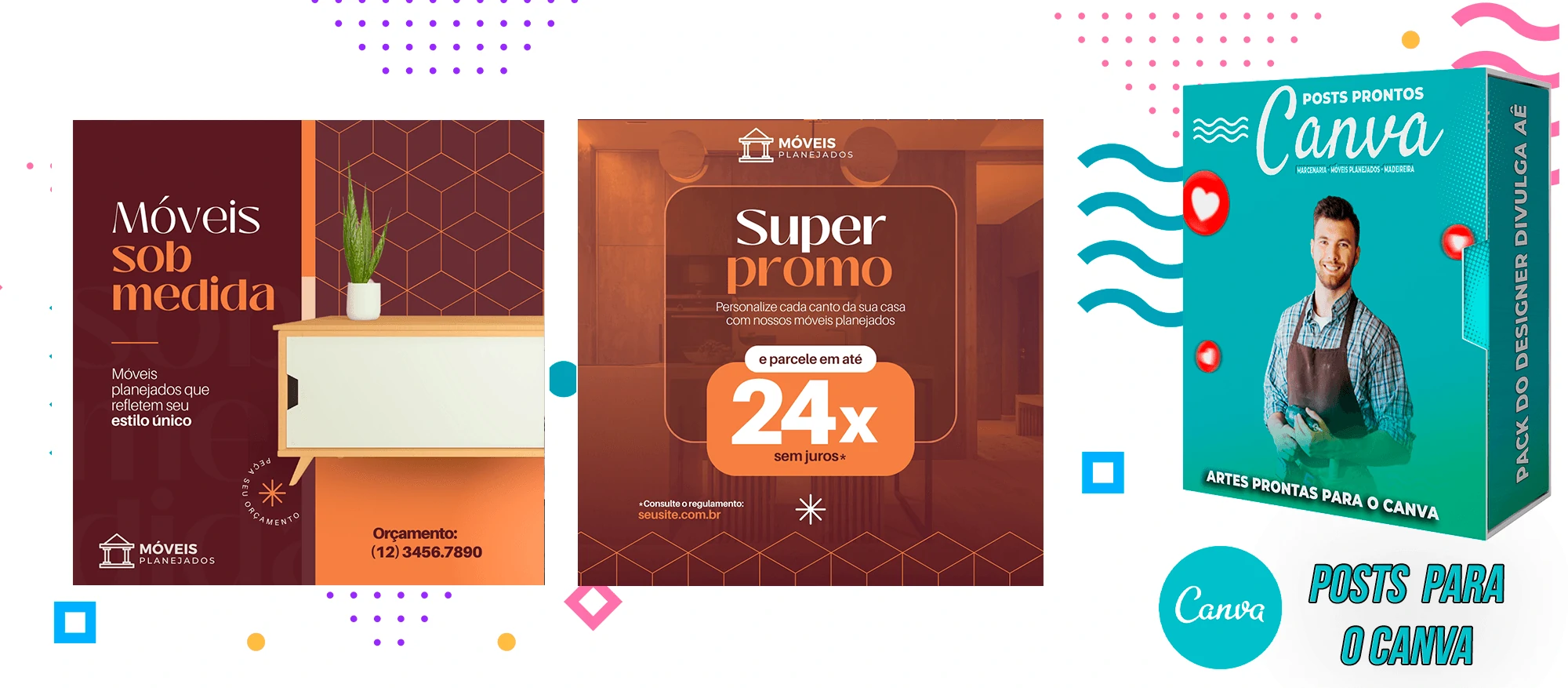 Pack de Posts Prontos para o Canva - Móveis Planejados e Marcenaria - Madereira + Legendas Prontas - Imagem 9