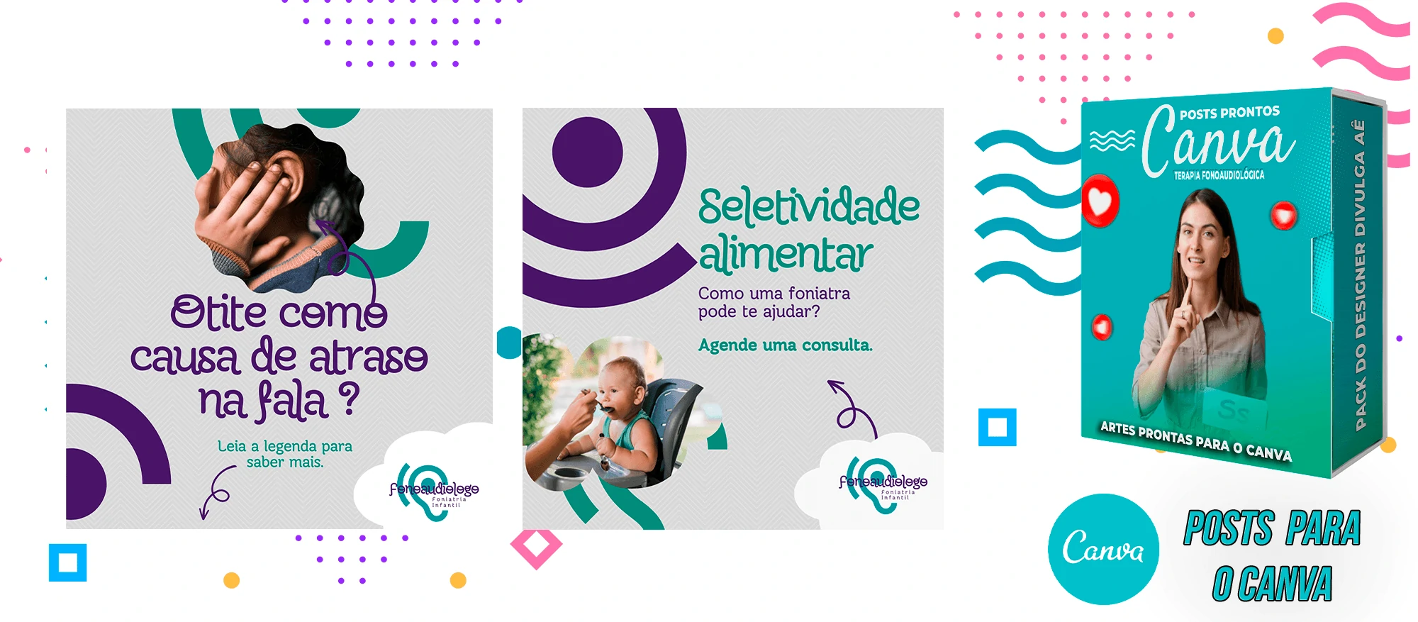 Pack de Posts Prontos para o Canva - Fonoaudiólogo + Legendas Prontas - Imagem 18
