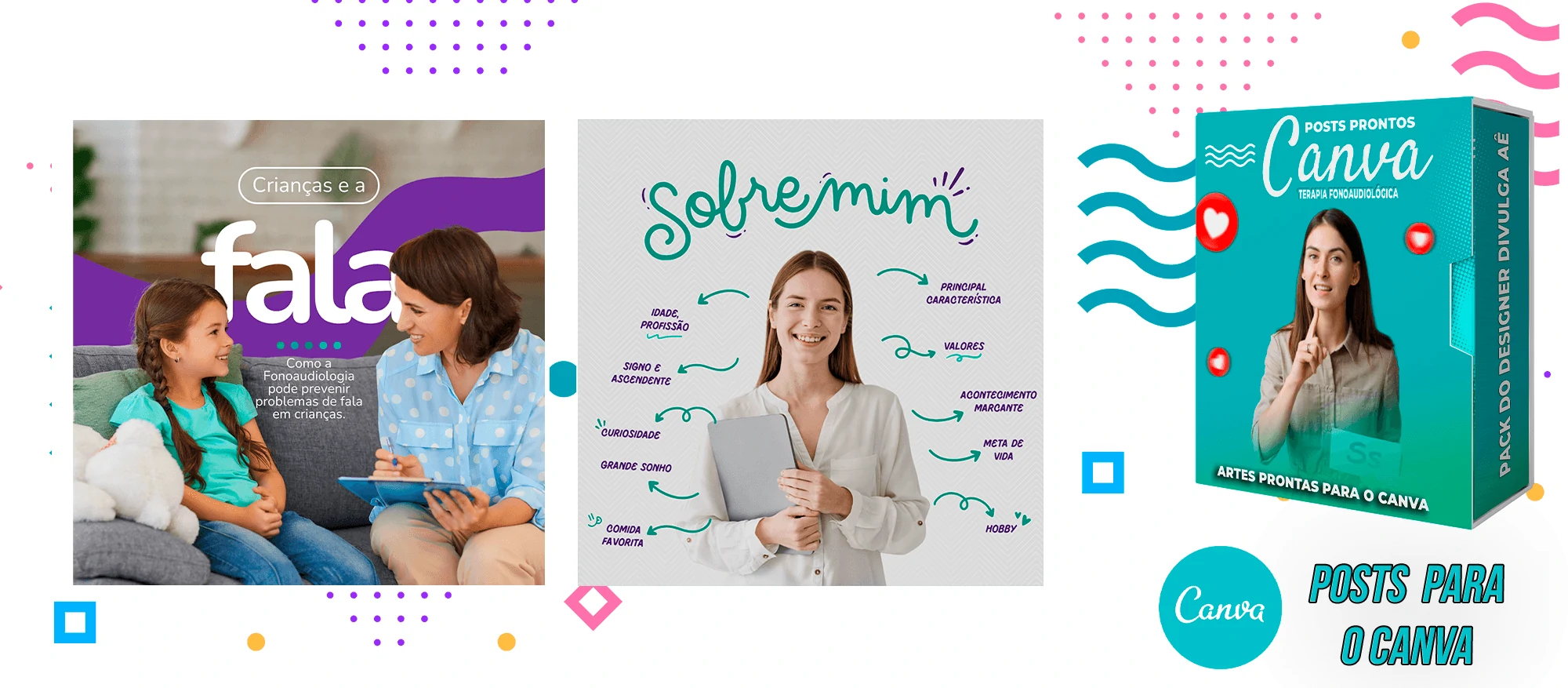 Pack de Posts Prontos para o Canva - Fonoaudiólogo + Legendas Prontas - Imagem 4