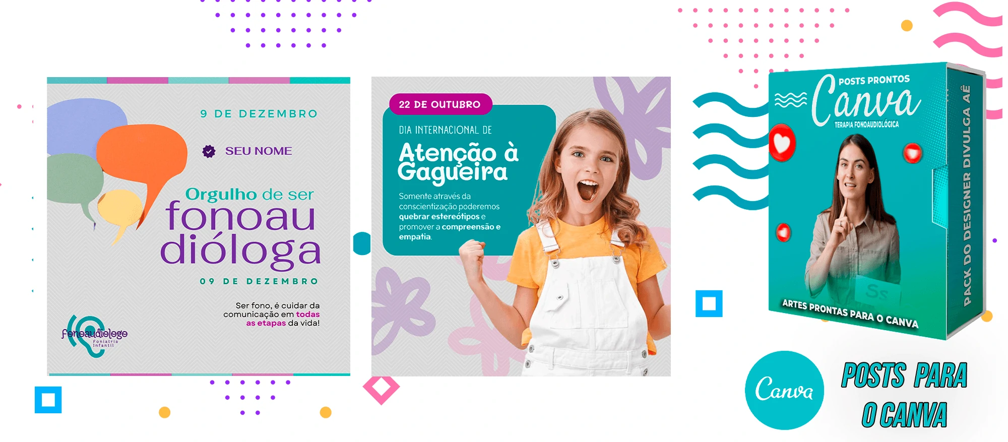 Pack de Posts Prontos para o Canva - Fonoaudiólogo + Legendas Prontas - Imagem 15