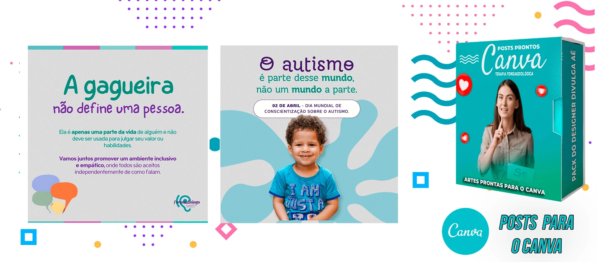 Pack de Posts Prontos para o Canva - Fonoaudiólogo + Legendas Prontas - Imagem 24