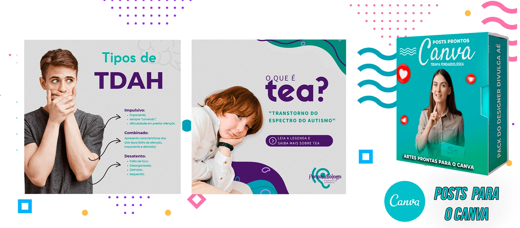 Pack de Posts Prontos para o Canva - Fonoaudiólogo + Legendas Prontas - Imagem 17