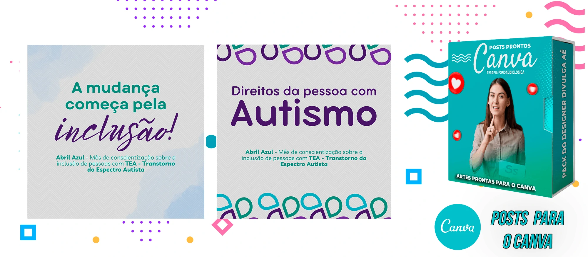 Pack de Posts Prontos para o Canva - Fonoaudiólogo + Legendas Prontas - Imagem 21