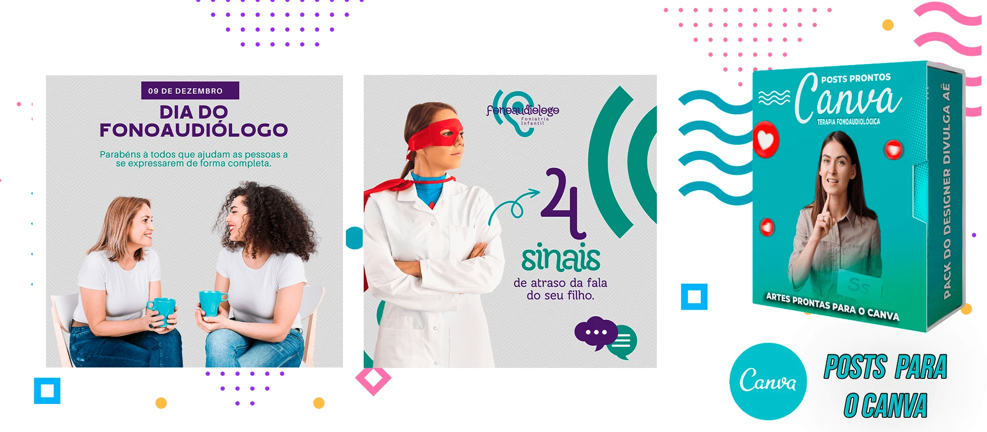 Pack de Posts Prontos para o Canva - Fonoaudiólogo + Legendas Prontas - Imagem 16