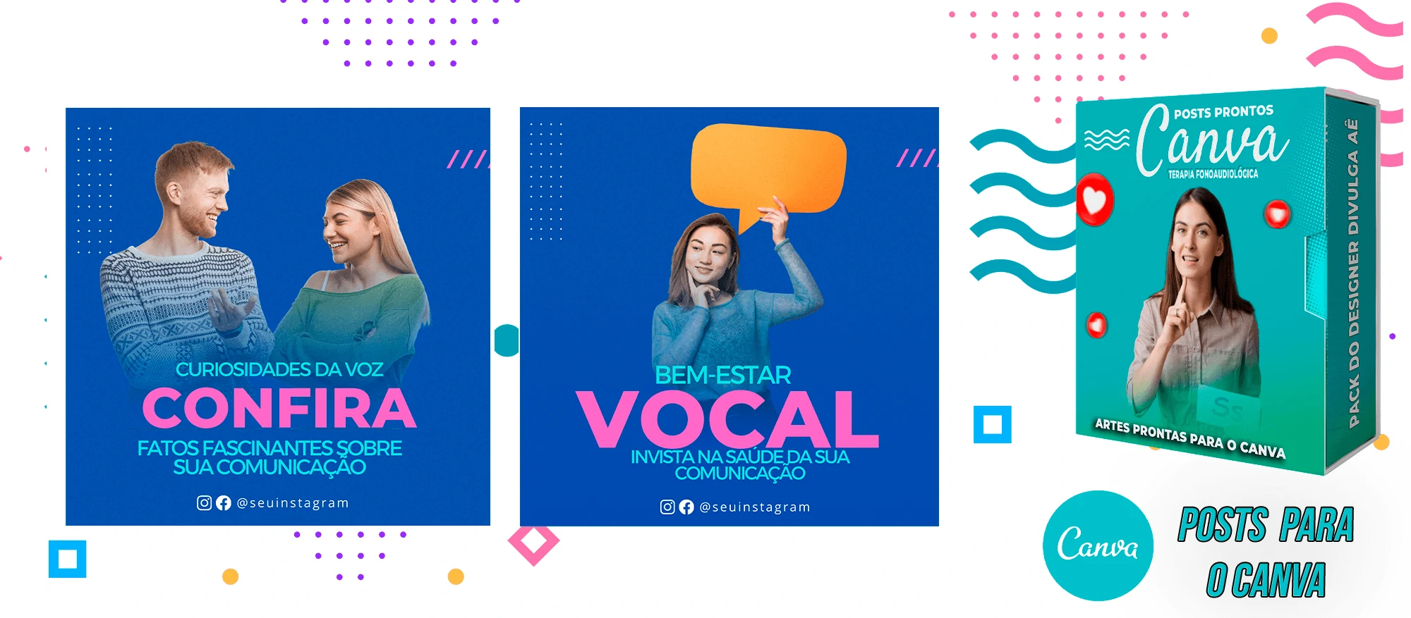 Pack de Posts Prontos para o Canva - Fonoaudiólogo + Legendas Prontas - Imagem 13