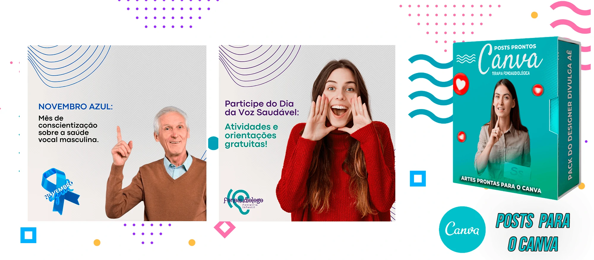 Pack de Posts Prontos para o Canva - Fonoaudiólogo + Legendas Prontas - Imagem 26