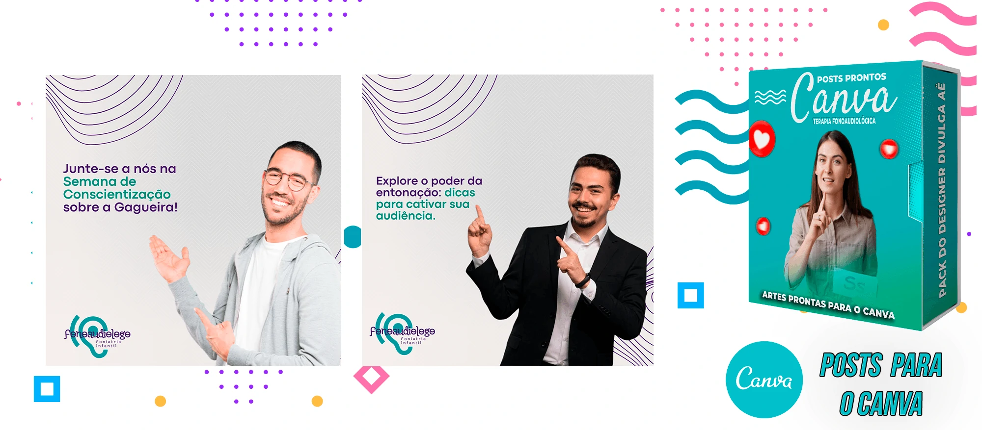 Pack de Posts Prontos para o Canva - Fonoaudiólogo + Legendas Prontas - Imagem 14