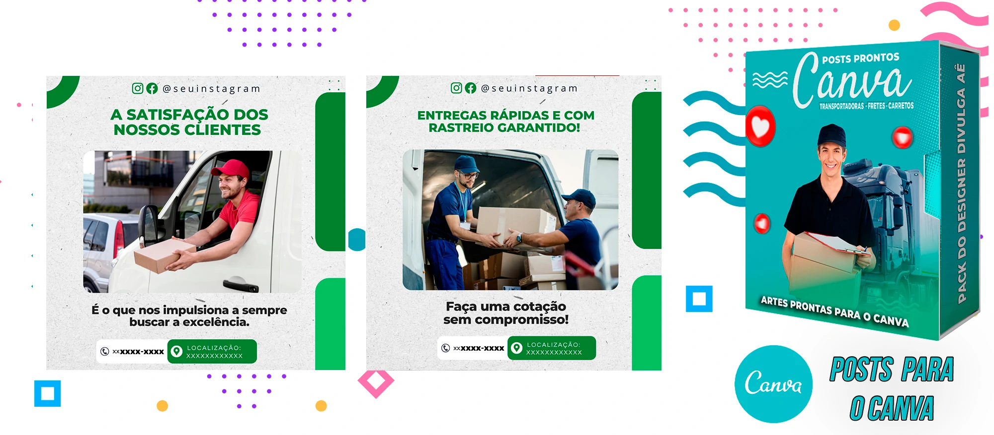 Pack de Posts Prontos - Transportadoras - Fretes - Carreto no Canva + Legendas - Imagem 27