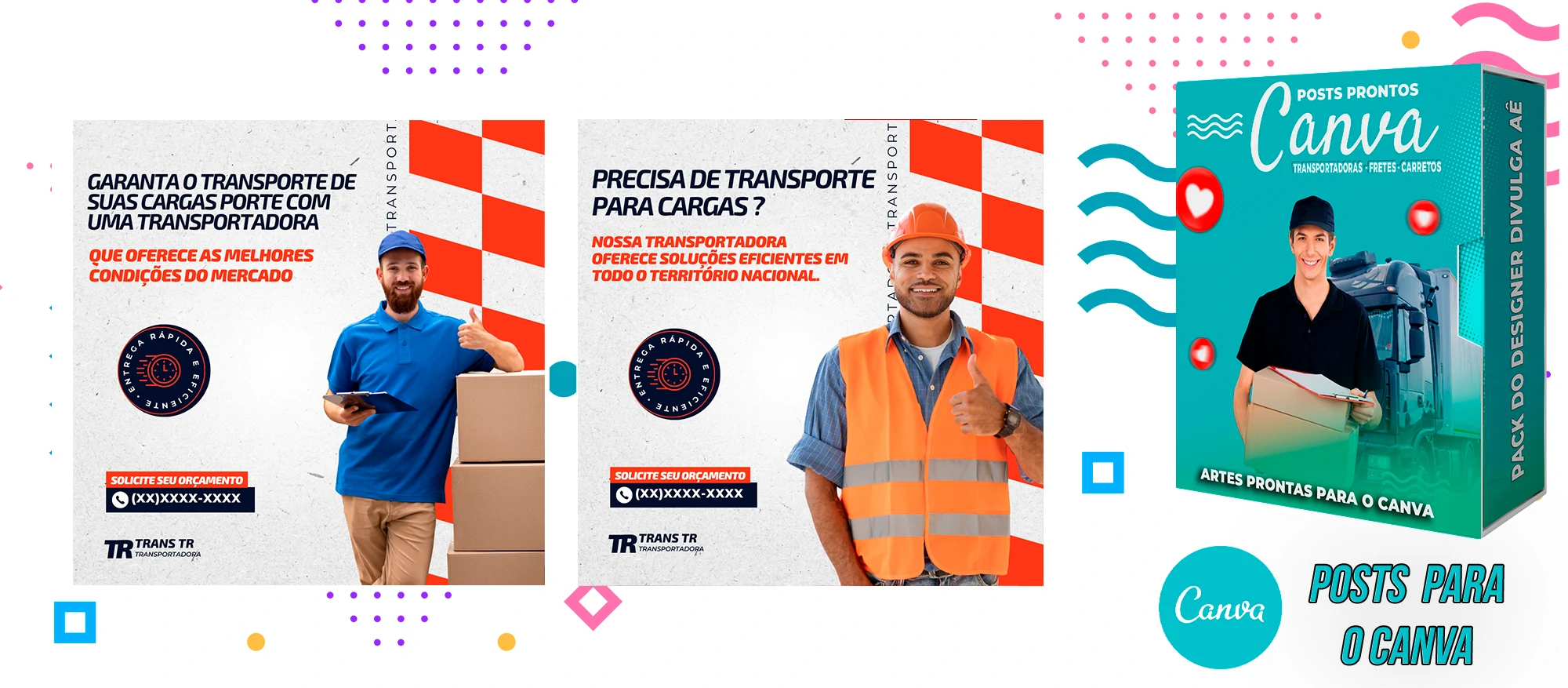 Pack de Posts Prontos - Transportadoras - Fretes - Carreto no Canva + Legendas - Imagem 24