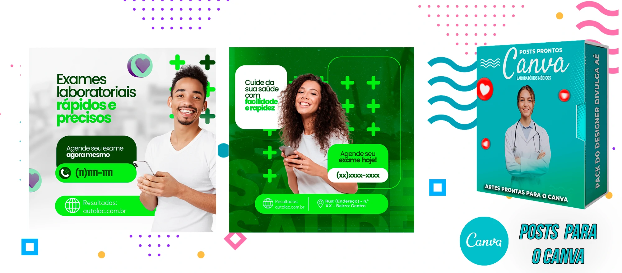 Pack de Posts Prontos para o Canva - Laboratórios Médicos - Laboratório de Análises Clínicas + Legendas - Imagem 11