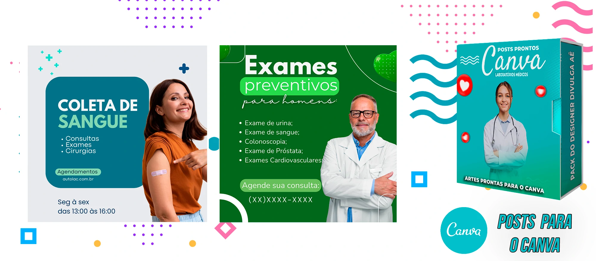 Pack de Posts Prontos para o Canva - Laboratórios Médicos - Laboratório de Análises Clínicas + Legendas - Imagem 7