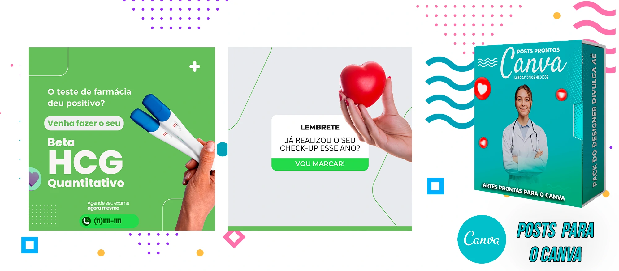 Pack de Posts Prontos para o Canva - Laboratórios Médicos - Laboratório de Análises Clínicas + Legendas - Imagem 12