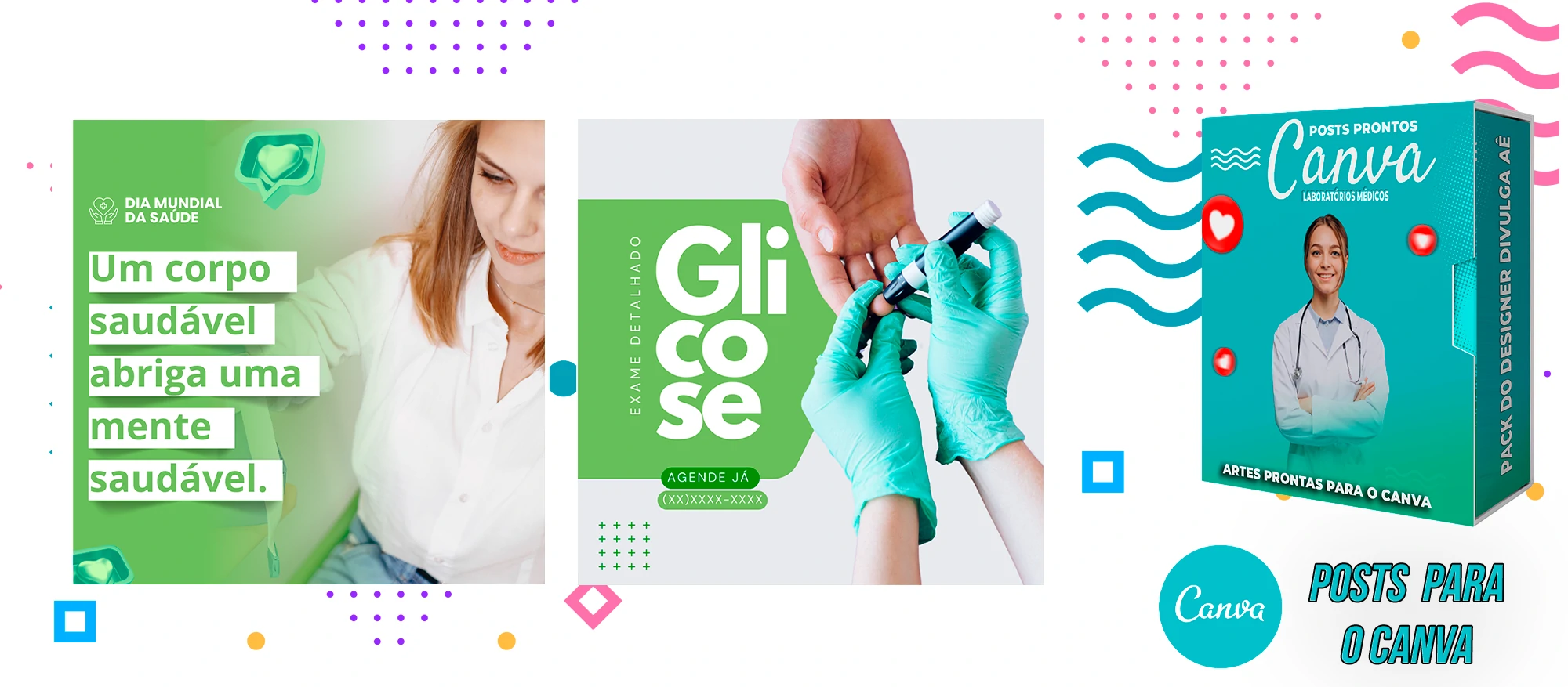 Pack de Posts Prontos para o Canva - Laboratórios Médicos - Laboratório de Análises Clínicas + Legendas - Imagem 9