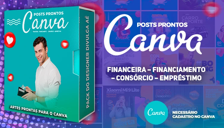 Pack de Posts Prontos com Legendas para Financeira - Financiamento - Consórcio - Empréstimo - Canva
