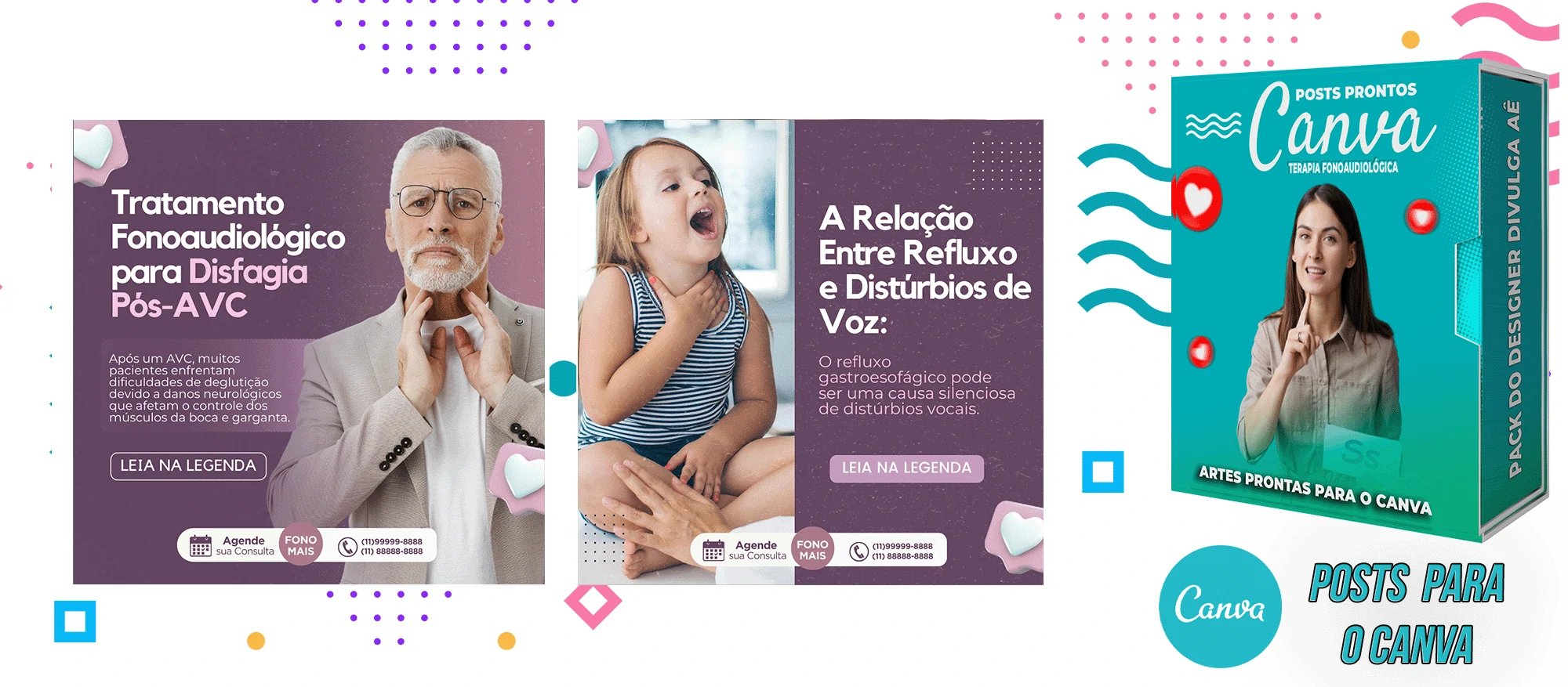 Pack de Posts Prontos para o Canva - Fonoaudiólogo + Legendas Prontas - Imagem 7