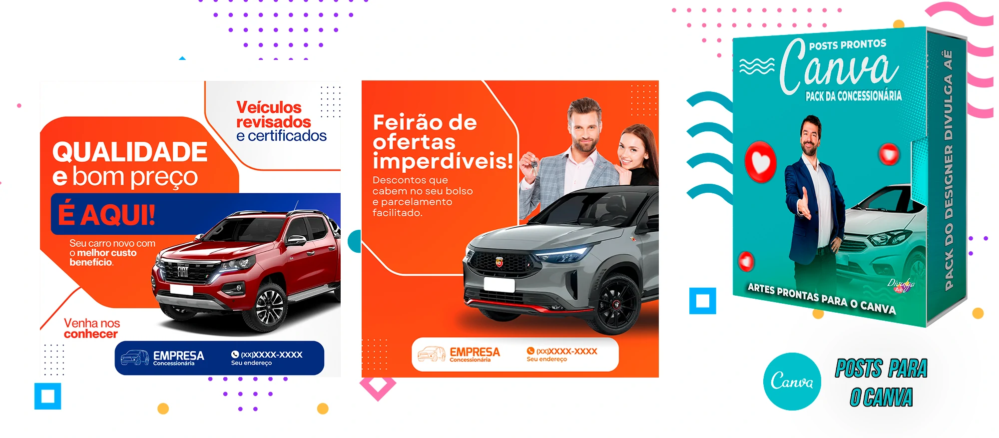 Pack de Posts Prontos para o Canva - Concessionária + Legendas - Venda de Carros e Motos - Imagem 5