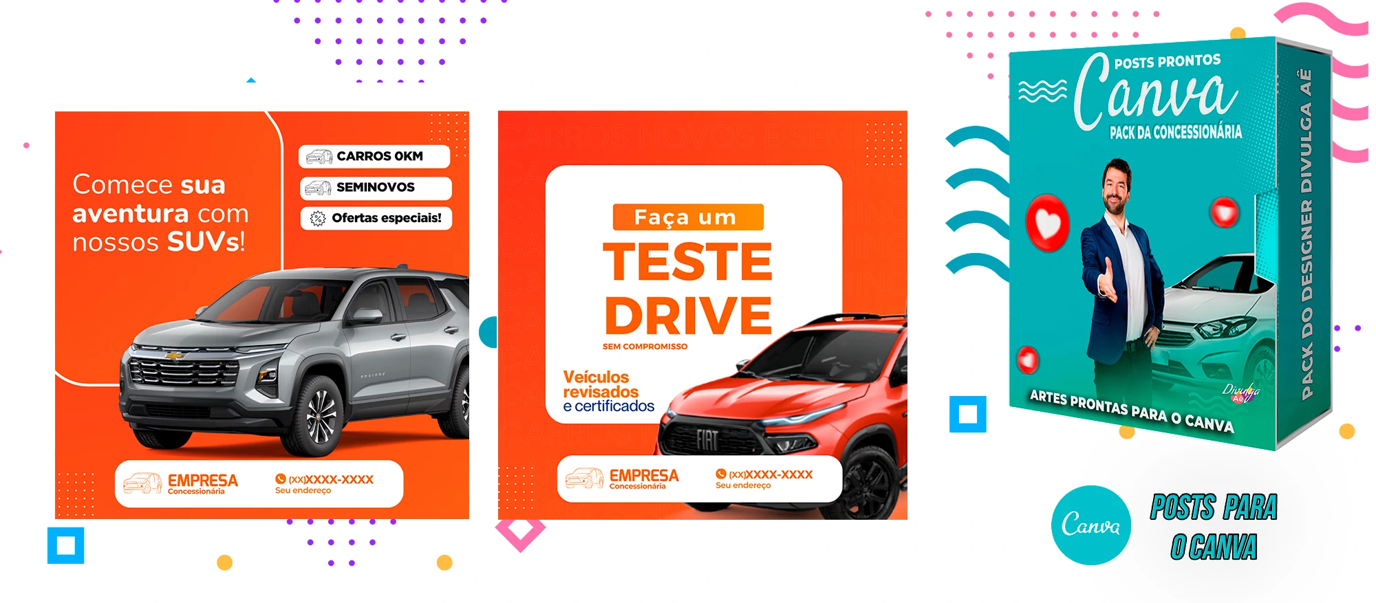 Pack de Posts Prontos para o Canva - Concessionária + Legendas - Venda de Carros e Motos - Imagem 9