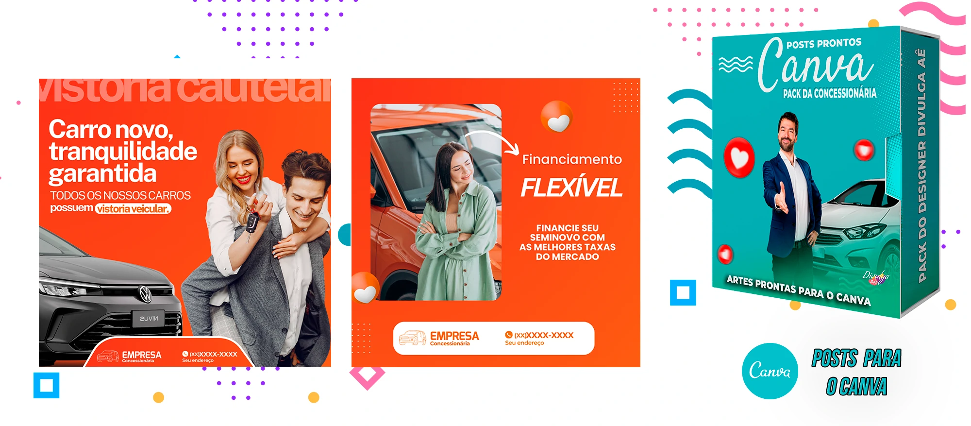 Pack de Posts Prontos para o Canva - Concessionária + Legendas - Venda de Carros e Motos - Imagem 16