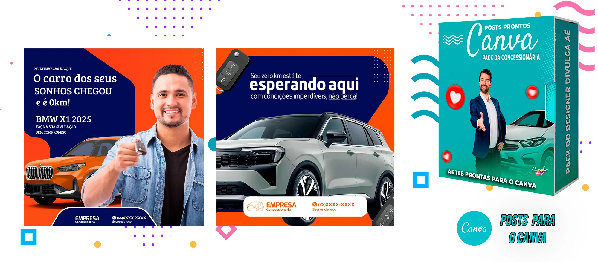 Pack de Posts Prontos para o Canva - Concessionária + Legendas - Venda de Carros e Motos - Imagem 18