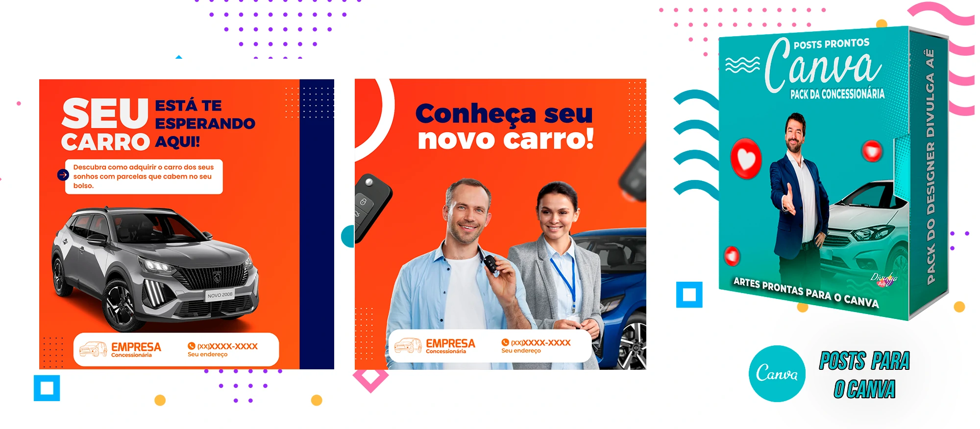 Pack de Posts Prontos para o Canva - Concessionária + Legendas - Venda de Carros e Motos - Imagem 22