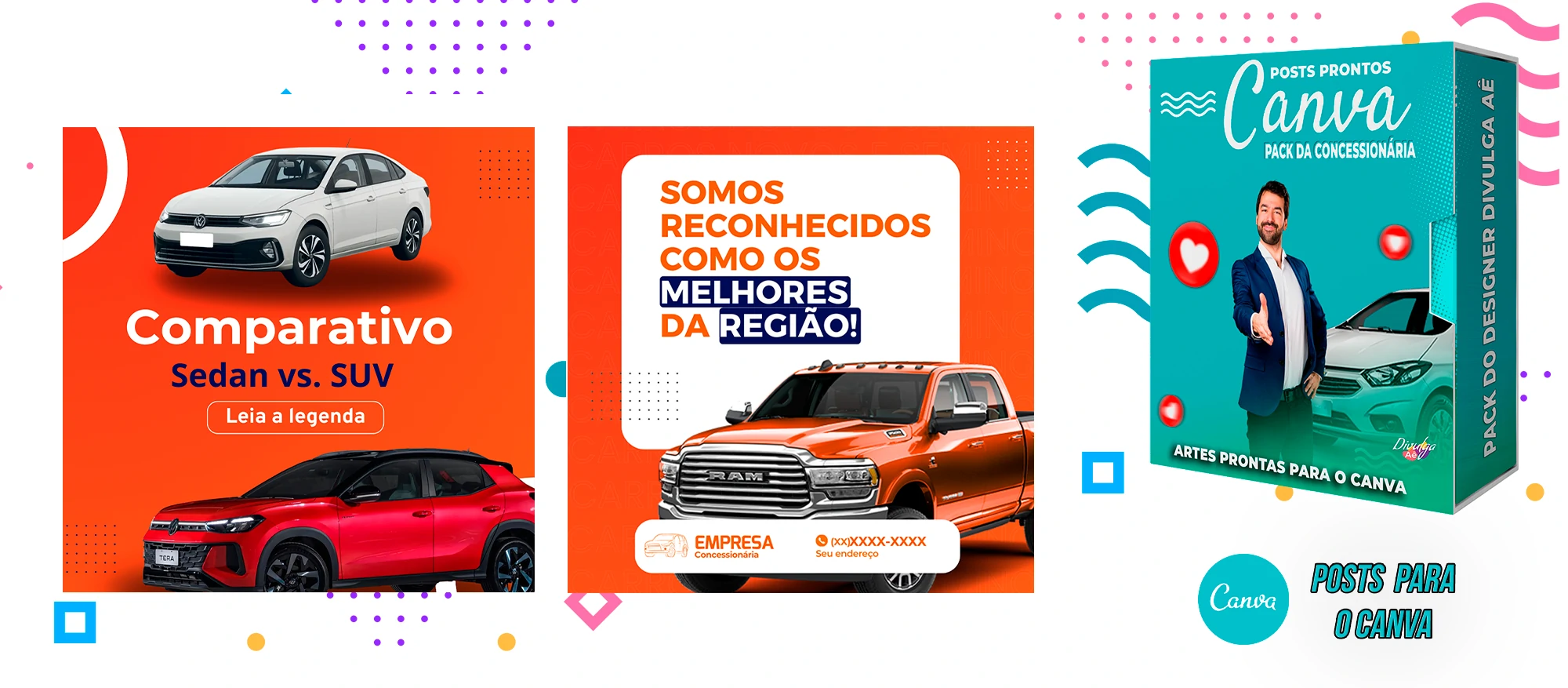 Pack de Posts Prontos para o Canva - Concessionária + Legendas - Venda de Carros e Motos - Imagem 25